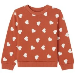GOTS Heraklion Heart Printed Sweatshirt Ginger