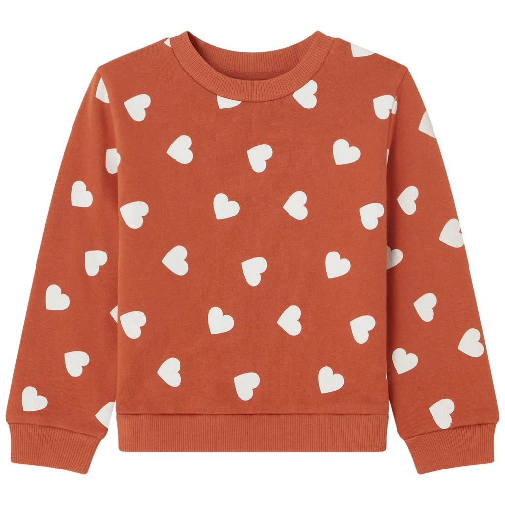 GOTS Heraklion Heart Printed Sweatshirt Ginger 1 GOTS Heraklion Heart Printed Sweatshirt Ginger