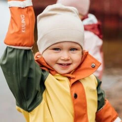 Edinburgh Recycled Lined Rain Coverall Yellow/Rust/Moss -Kuling 1024x1024 1364