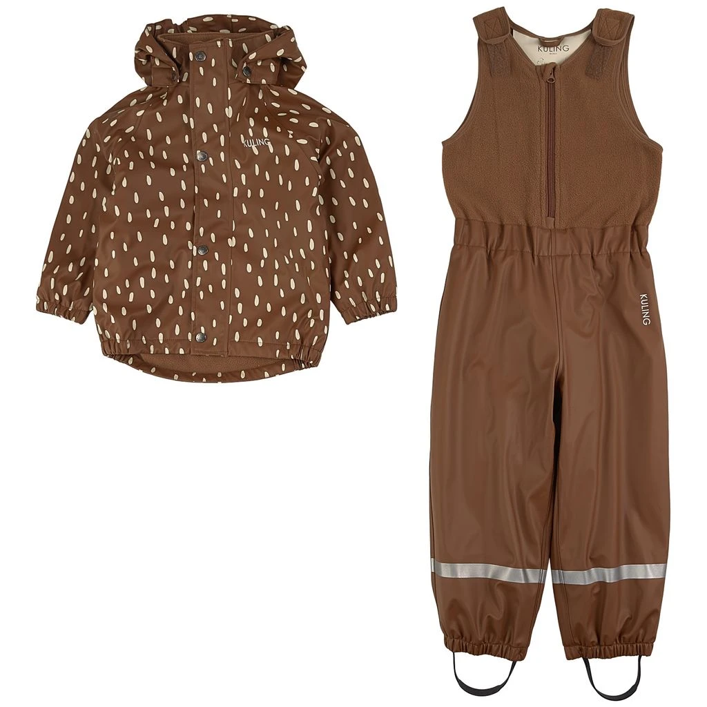 Ottawa Lined Recycled Dotted Rain Set Brown 1 Ottawa Lined Recycled Dotted Rain Set Brown