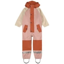 Edinburgh Color-blocked Recycled Rain Coverall Woody Rose/Rust