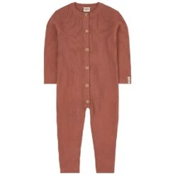 Rib-knit Onesie Burnt Pink