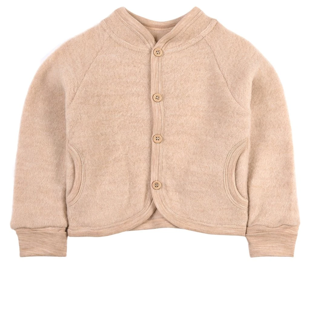 Wool Fleece Jacket Sand Melange 1 Wool Fleece Jacket Sand Melange