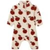 Austin Pile Printed Fleece Coverall Rust White Apple