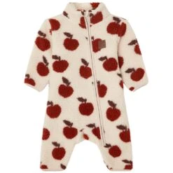 Austin Pile Printed Fleece Coverall Rust White Apple