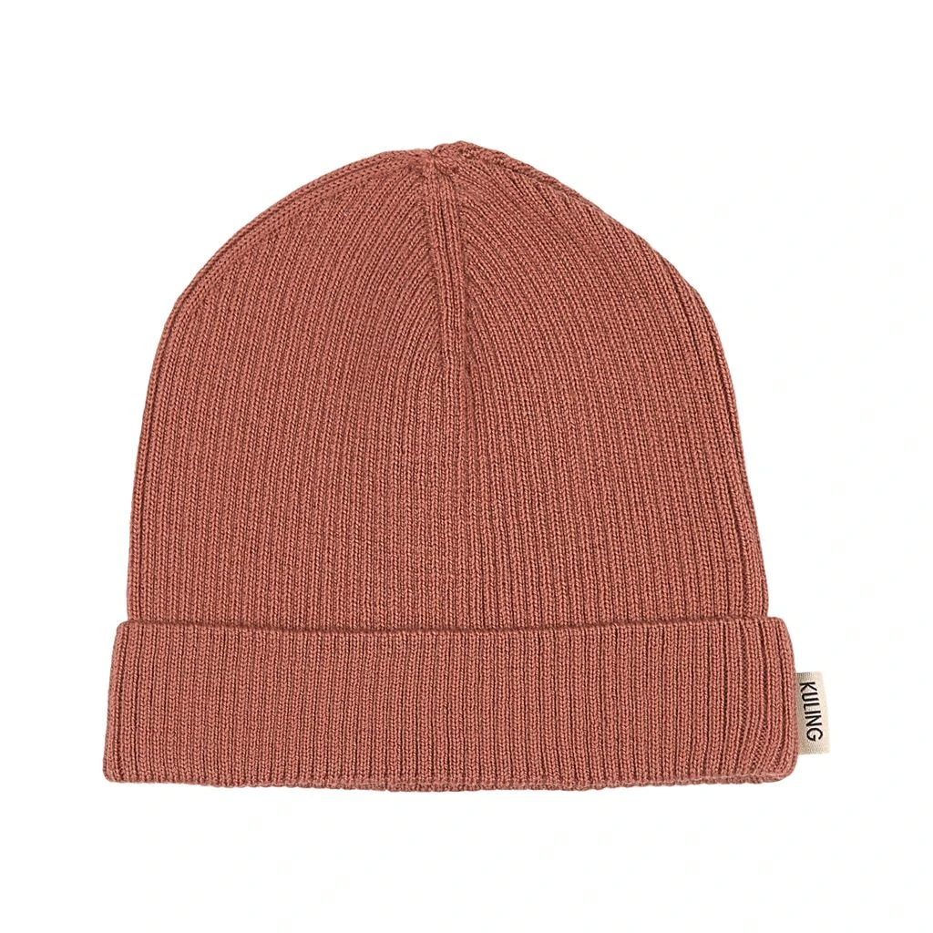 Rib-knit Hat Burnt Pink 1 Rib-knit Hat Burnt Pink