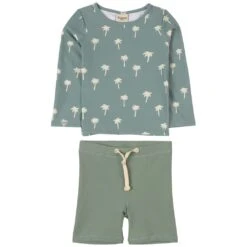 Rhodes Two-piece Rash Guard Swimsuit Palm Trees