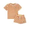 Kuling X Maja Terry Striped T-Shirt And Shorts Set Bright Red/Lemon
