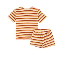 Kuling X Maja Terry Striped T-Shirt And Shorts Set Bright Red/Lemon -Kuling 1024x1024 387