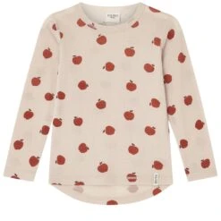 Kuling 11 Brisbane Printed Long Sleeved Wool T-shirt Foggy White Apple