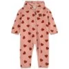 Northpole Recycled Heart Printed Fleece Coverall Woody Rose