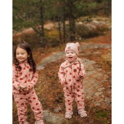 Northpole Recycled Heart Printed Fleece Coverall Woody Rose -Kuling 1024x1024 543