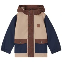 Stockholm Color-blocked Shell Jacket Sand/Navy/Brown