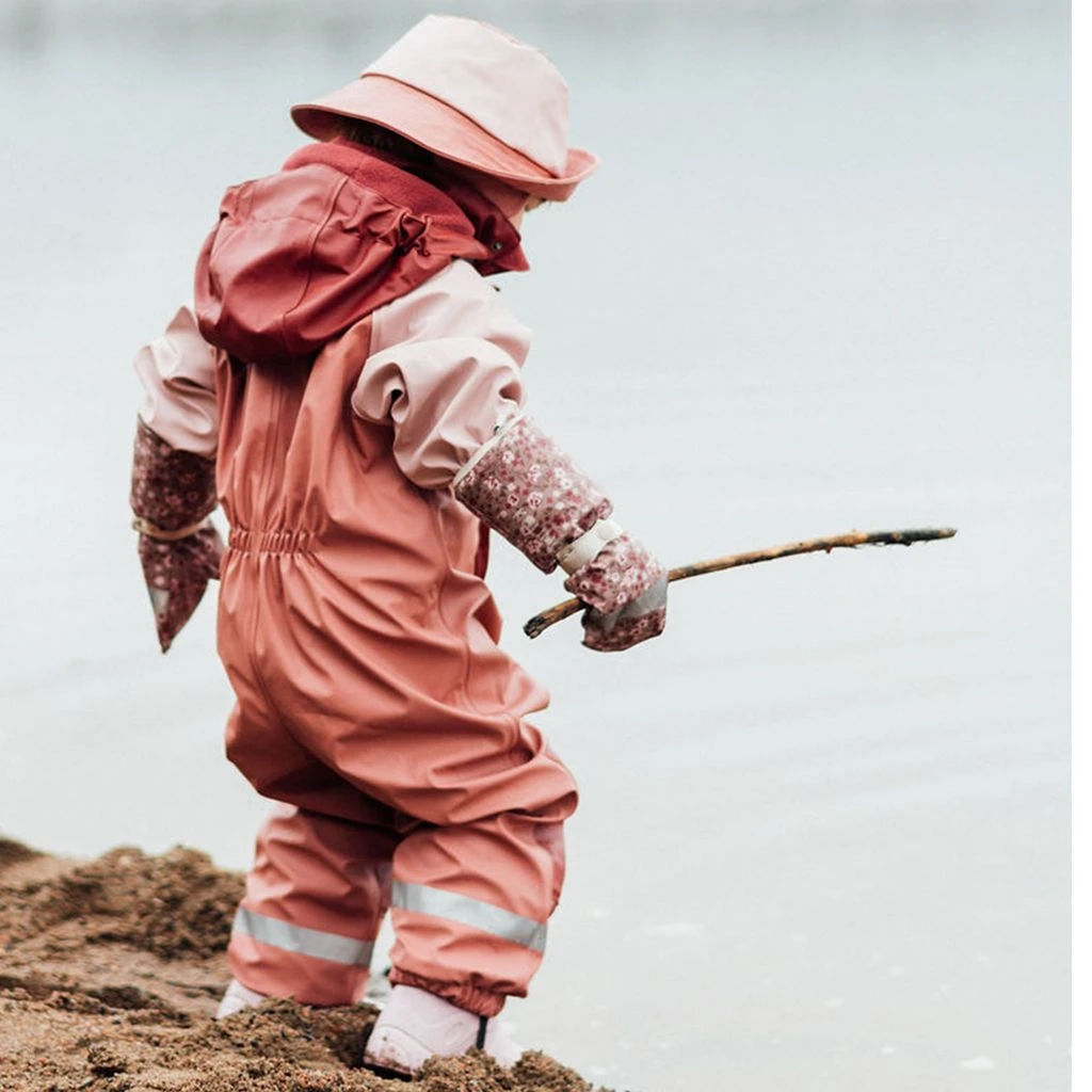 Edinburgh Recycled Lined Rain Coverall Burnt Pink/Burgundy 3 Edinburgh Recycled Lined Rain Coverall Burnt Pink/Burgundy - Image 3